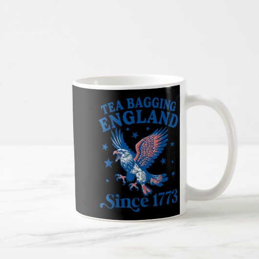 Tea Bagging England Since 1773 Patriotic Eagle 4th コーヒーマグカップ (右)