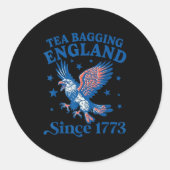 Tea Bagging England Since 1773 Patriotic Eagle 4th ラウンドシール (正面)