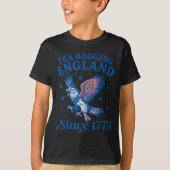 Tea Bagging England Since 1773 Patriotic Eagle 4th Tシャツ (正面)