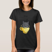 Tea Because Murder is Wrong Women's  Cat in Tea Cu Tシャツ (正面)