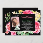 Tea Blackフローラの時間(フォトブライダルシャワー付) 招待状 (正面/裏面)