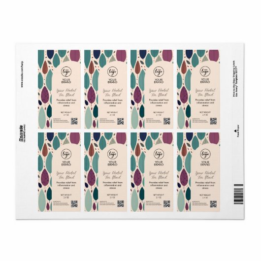 Tea Blend製品ラベル ラベル (フルシート)