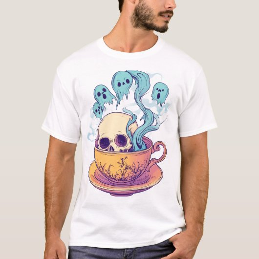 Tea & Bones � Funny Relaxed Skull Tシャツ (正面)