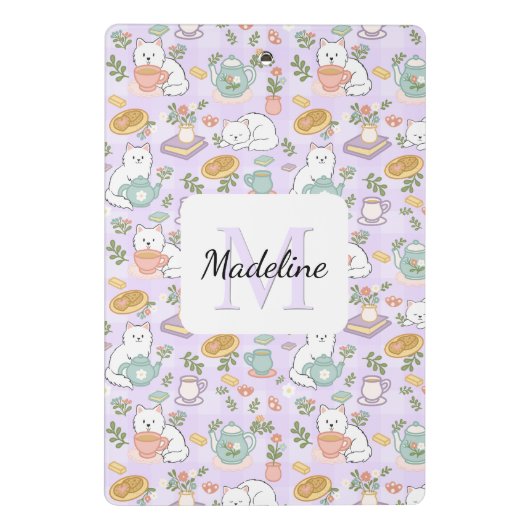 Tea & Bookish Cats Personalized Mini Clipboard ミニクリップボード (裏面)