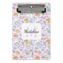 Tea & Bookish Cats Personalized Mini Clipboard ミニクリップボード