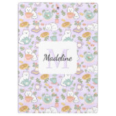 Tea & Bookish Cats Personalized Monogram Clipboard クリップボード (裏面)