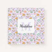 Tea & Bookish Cats Spiral Notebook Personalized ノートブック (正面)