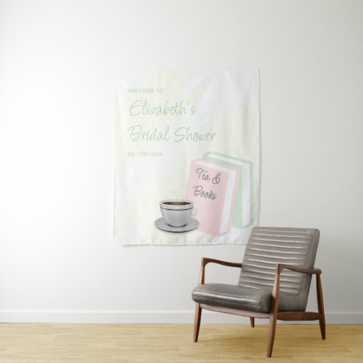 Tea & Books Bridal Shower タペストリー (インサイチュ)