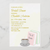 Tea & Books Bridal Shower 箔招待状 (正面)