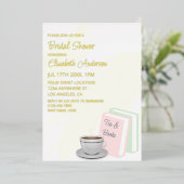 Tea & Books Bridal Shower 箔招待状 (立ち正面)