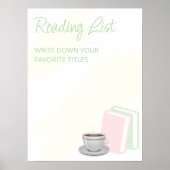 Tea & Books Bridal Shower Reading List ポスター (正面)