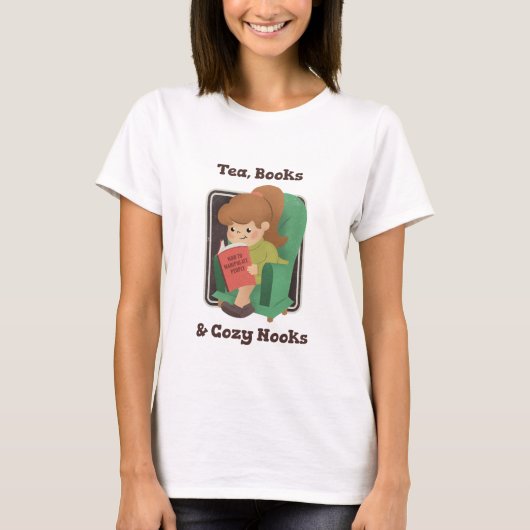 Tea, Books, & Cozy Nooks おこもり部屋 Tシャツ (正面)