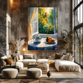 Tea by Sunlit Window with Citrus - Impressionist ポスター