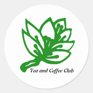 Tea&Coffee_GREEN_2、紅茶とコーヒークラブ ラウンドシール