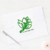 Tea&Coffee_GREEN_2、紅茶とコーヒークラブ ラウンドシール (封筒)