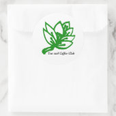 Tea&Coffee_GREEN_2、紅茶とコーヒークラブ ラウンドシール (バッグ)