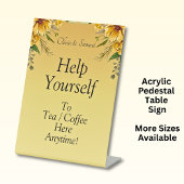 Tea Coffee Table Acrylic Pedestal Sign  台座サイン