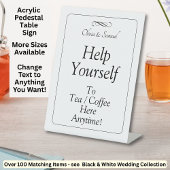 Tea Coffee Table Black White Infinity Scroll 台座サイン