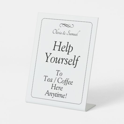 Tea Coffee Table Black White Infinity Scroll 台座サイン (正面)