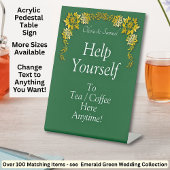 Tea Coffee Table Green Acrylic Pedestal Sign 台座サイン