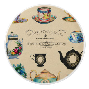 Tea Company ヴィンテージの引出しのノブの引き セラミックノブ