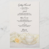 Tea Cup and White Rose  Wedding Menu (正面)