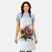 Tea Cup Floral Bouquet エプロン (着用した状態)