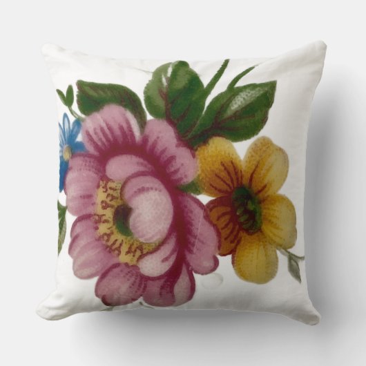 Tea Cup Floral Bouquet クッション (正面)