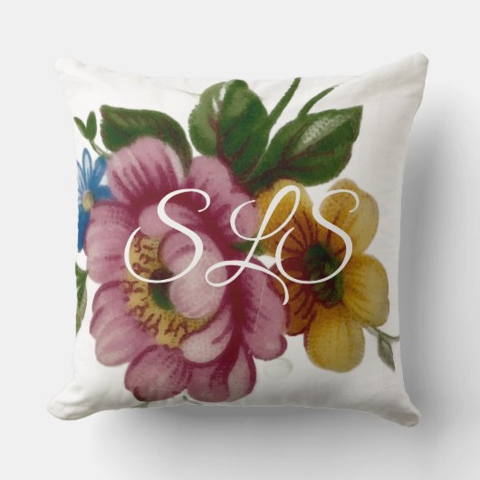 Tea Cup Floral Bouquet クッション (正面)