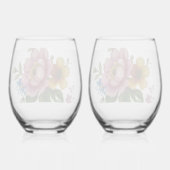 Tea Cup Floral Bouquet  ステムなしワイングラス (裏面)