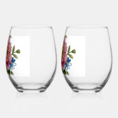 Tea Cup Floral Bouquet  ステムなしワイングラス (左)