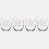 Tea Cup Floral Bouquet  ステムなしワイングラス (裏面)