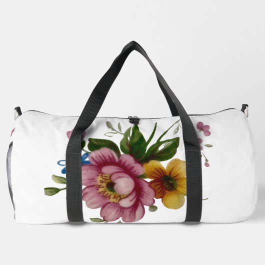 Tea Cup Floral Bouquet  ダッフルバッグ (裏面)