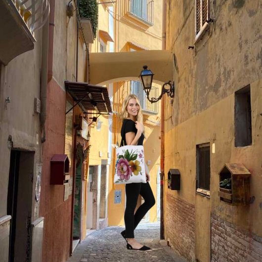 Tea Cup Floral Bouquet トートバッグ