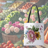 Tea Cup Floral Bouquet トートバッグ