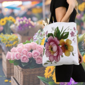 Tea Cup Floral Bouquet トートバッグ