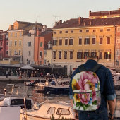 Tea Cup Floral Bouquet プリントバックパック