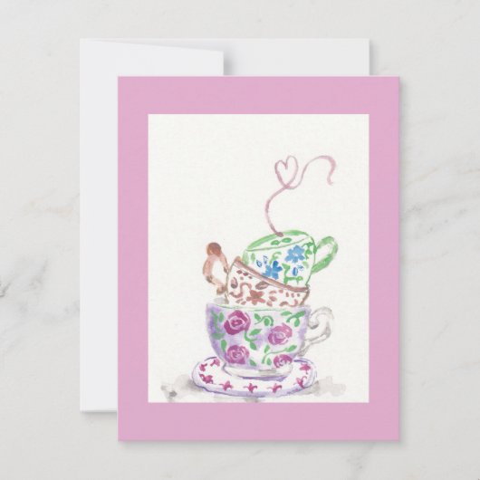 Tea Cups Greeting Card ノートカード (正面)