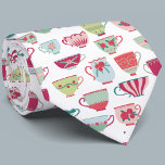 Tea Cups Modern Vintage Neck Tie ネクタイ<br><div class="desc">A modern take on pretty vintage bone china or porcelain tea cups. Put the kettle on!</div>