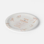 Tea for Three Birthday Invitation for Girls ペーパープレート (アングル)