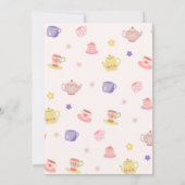 Tea For Three Birthday Pink Pastel Tea Party 招待状 (裏面)