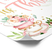 Tea for Three Tea Party Girl 3rd Third Birthday ポスター (角)