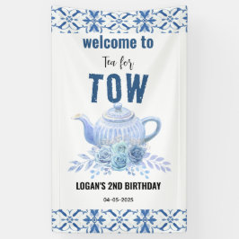 Tea for Two - フラワー2歳のバースデーウェルカム 横断幕