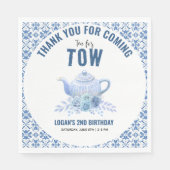 Tea for Two - フラワー 2歳の誕生日パーティー スタンダードランチョンナプキン (正面)