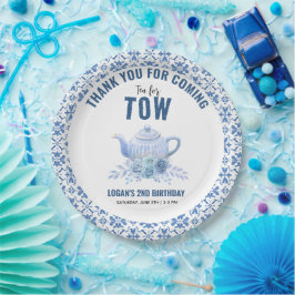 Tea for Two - フラワー 2歳の誕生日パーティー ペーパープレート