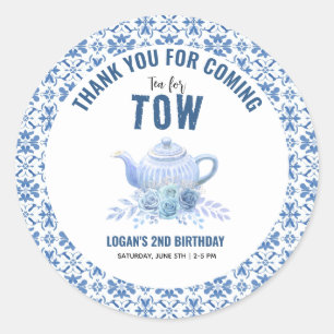 Tea for Two - フラワー 2歳の誕生日パーティー ラウンドシール