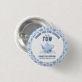 Tea for Two - フラワー 2歳の誕生日パーティー 缶バッジ (正面&裏面)