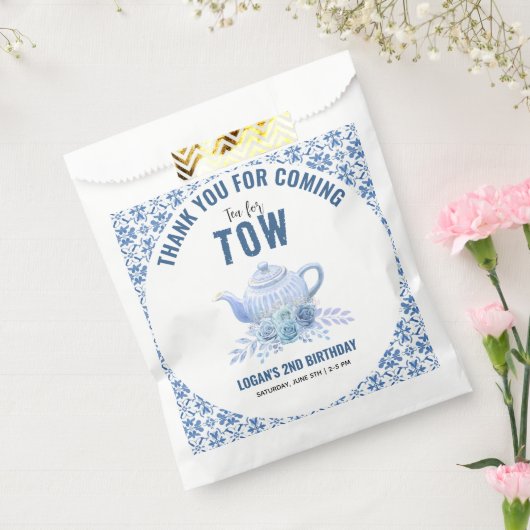 Tea for Two - フラワー 2歳の誕生日会 フェイバーバッグ (封をした状態)