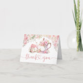Tea For Two Baby Shower Folded Thank You サンキューカード (正面)