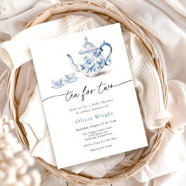Tea for two baby shower teaパーティー 招待状